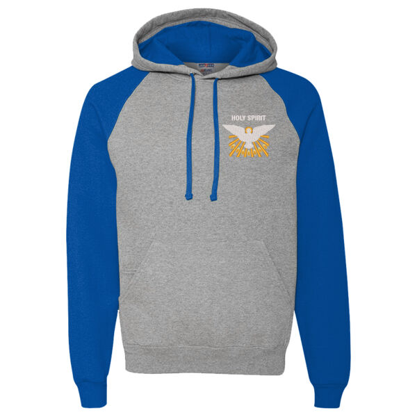 Jerzees NuBlend Colorblocked Raglan Hooded Sweatshirt - Embroidered Logo Thumbnail