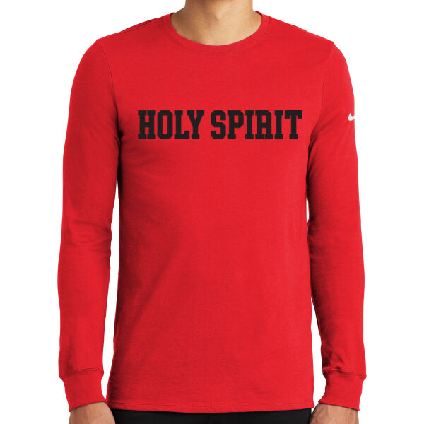 Nike Dri-FIT Cotton/Poly Long Sleeve Tee - Printed Logo Thumbnail